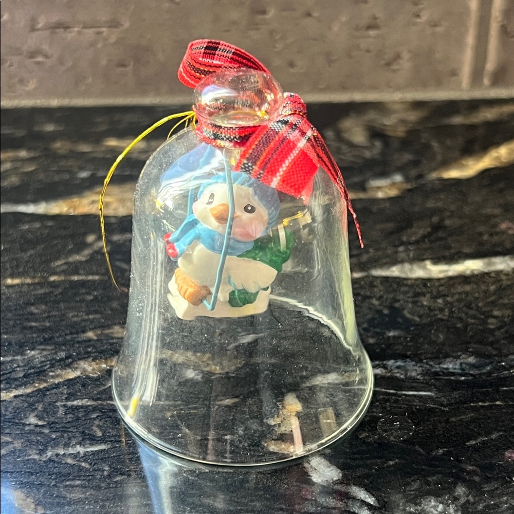 Avon Festive Christmas Chatm Ornament with Bird inside a Bell